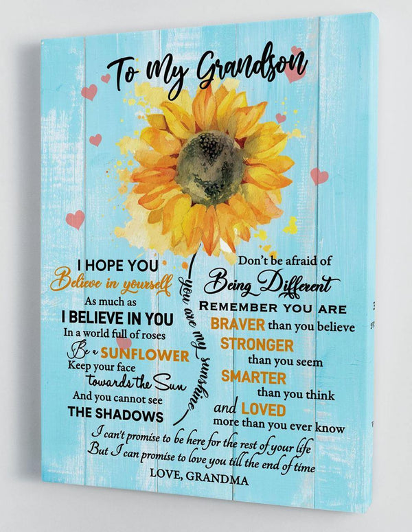 To My Grandson - From Grandma - Hard Time Framed Canvas Gift GMS055 - DivesArt LLC